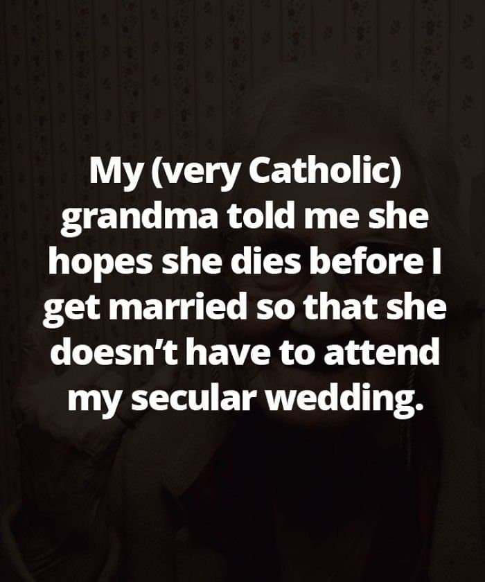 Honest Grandmas secular wedding