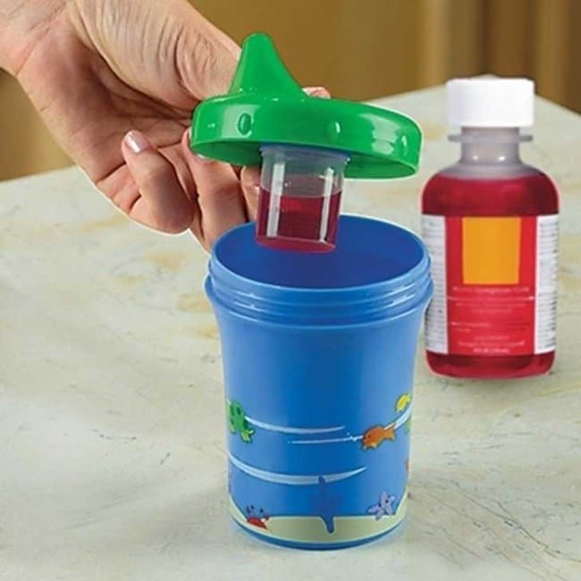 Inventions For Parents sippy cup with secret medicine compartment