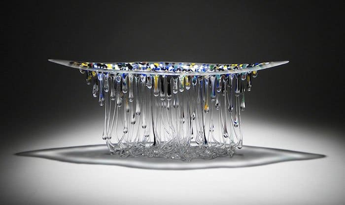 Jellyfish Glass Tables blue black yellow