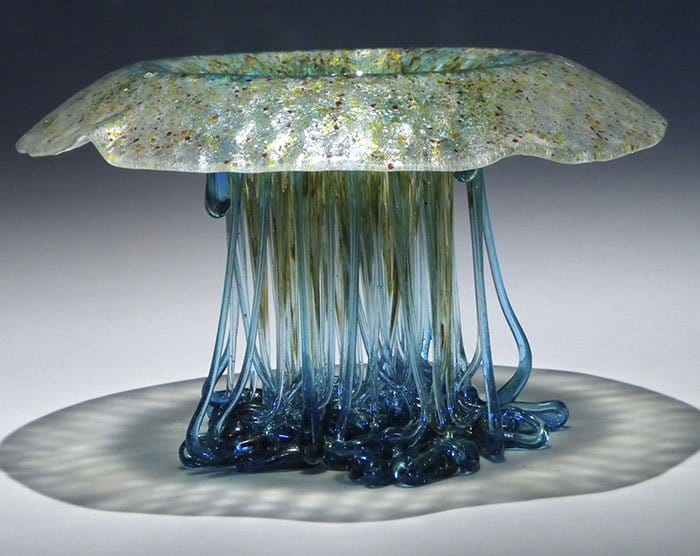 Jellyfish Glass Tables blue clear