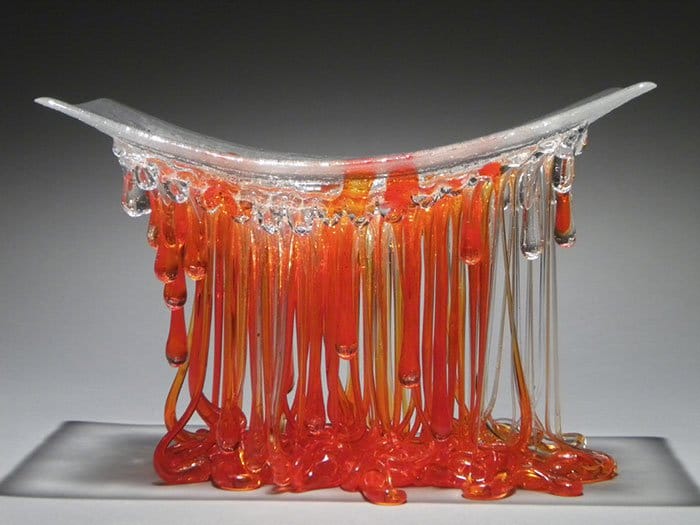 Jellyfish Glass Tables clear orange