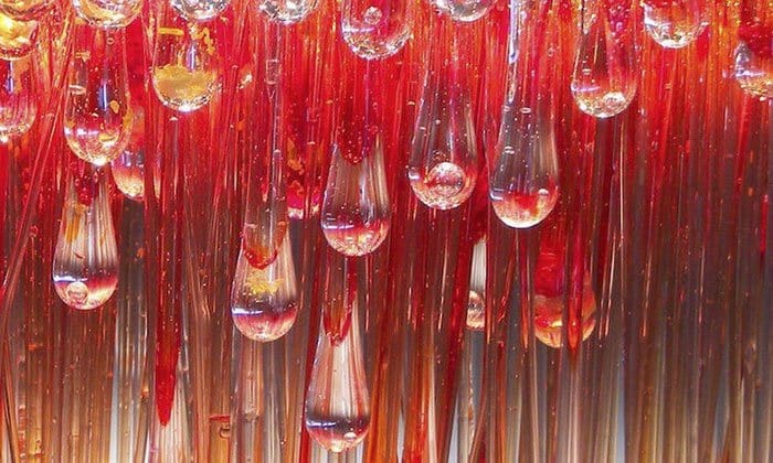 Jellyfish Glass Tables close up red