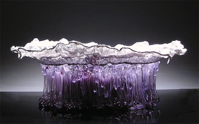 Jellyfish Glass Tables purple white