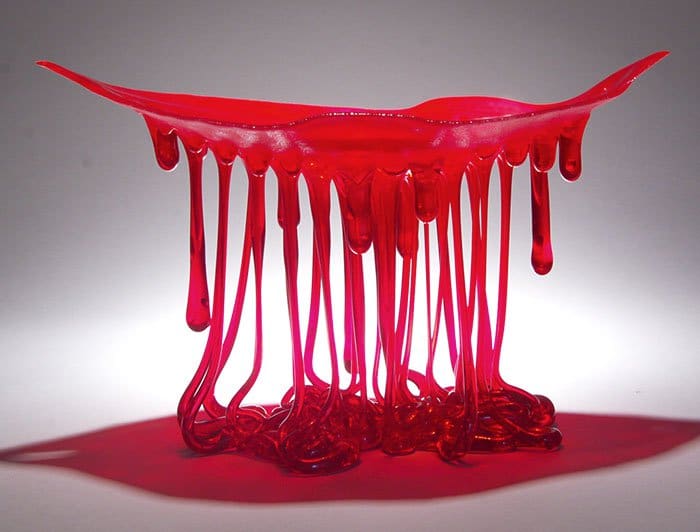 Jellyfish Glass Tables red