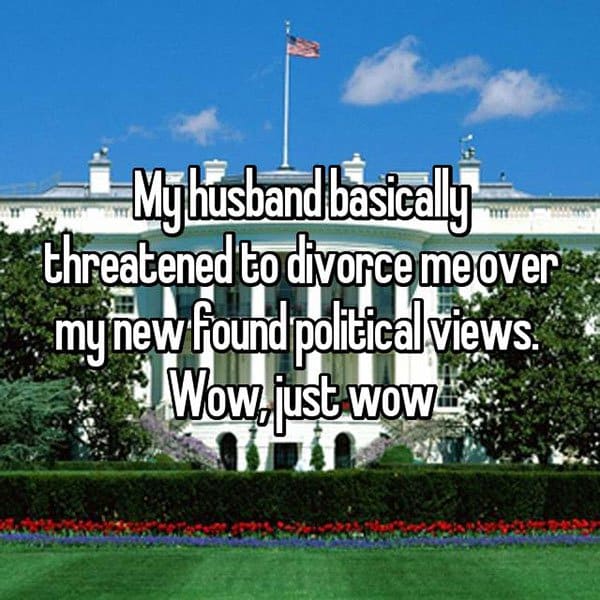 People Reveal The Times They Were Threatened With Divorce political views