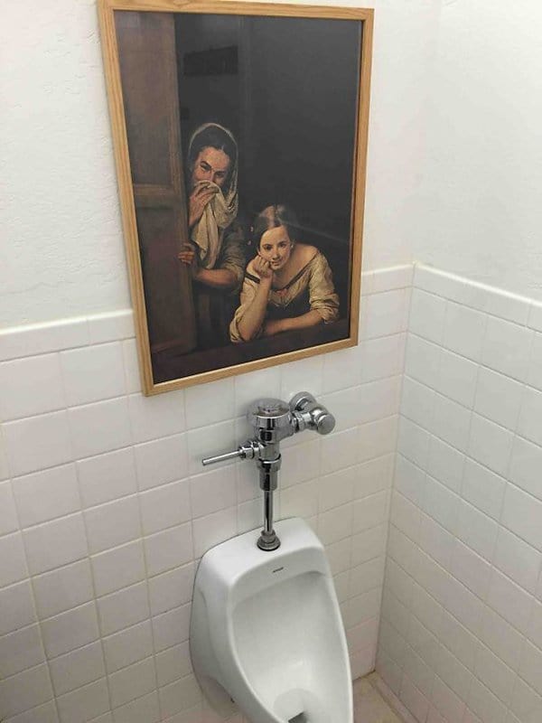 Pictures That Perfectly Sum Up The Office Life funny painting in bathroom