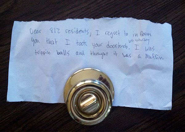 Stories Of People Finding Things stolen doorknob