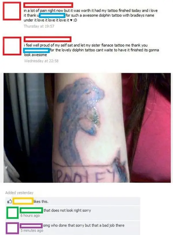 Tattoo Fails dolphin bradley