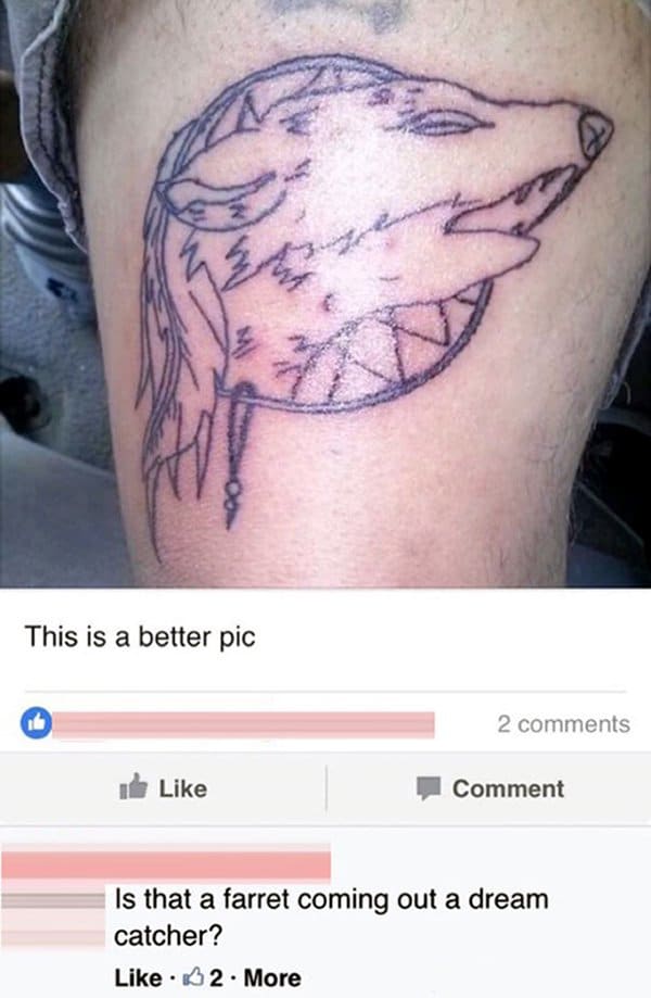 Tattoo Fails ferret dream catcher