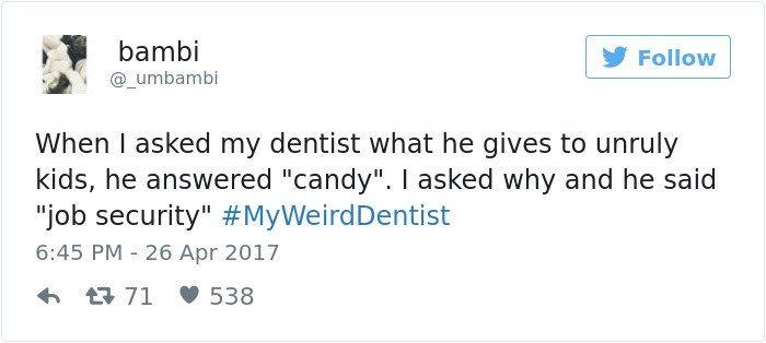 Weird Dentist Stories candy