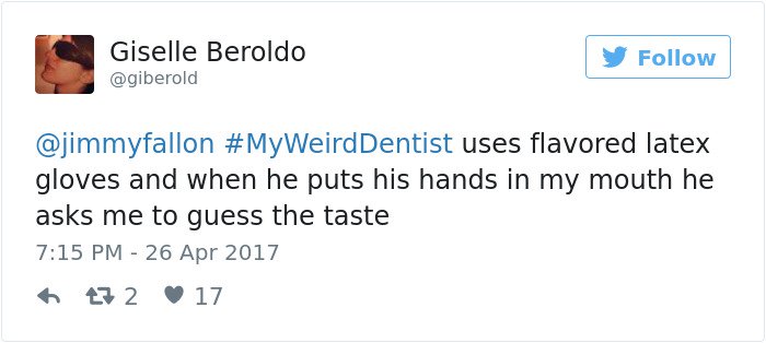 Weird Dentist Stories flavored latex glvoes