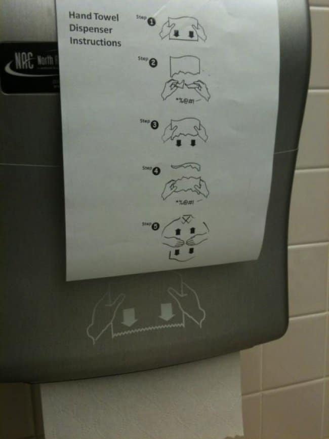 Amusing Instructions how to dry your hands