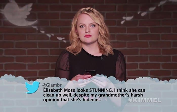 Celebrities Read Mean Tweets About Themselves elisabeth moss