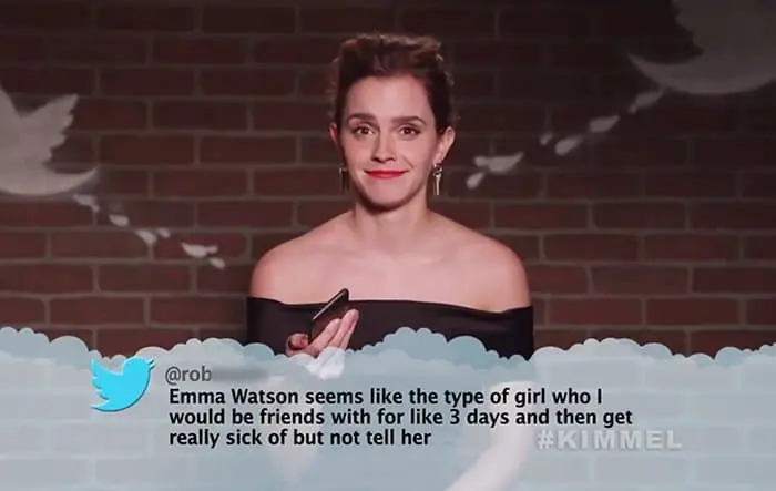Celebrities Read Mean Tweets About Themselves emma watson