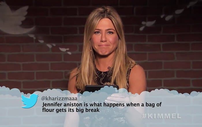 Celebrities Read Mean Tweets About Themselves jennifer anniston