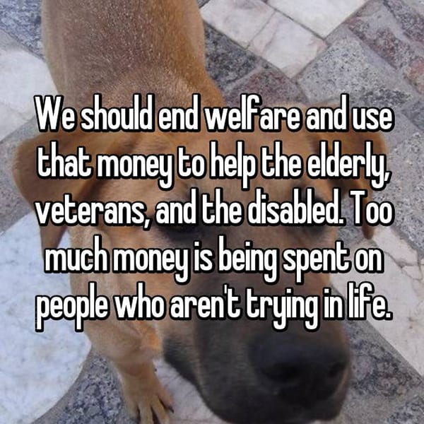 End To The Welfare System elderly veterans and disabled