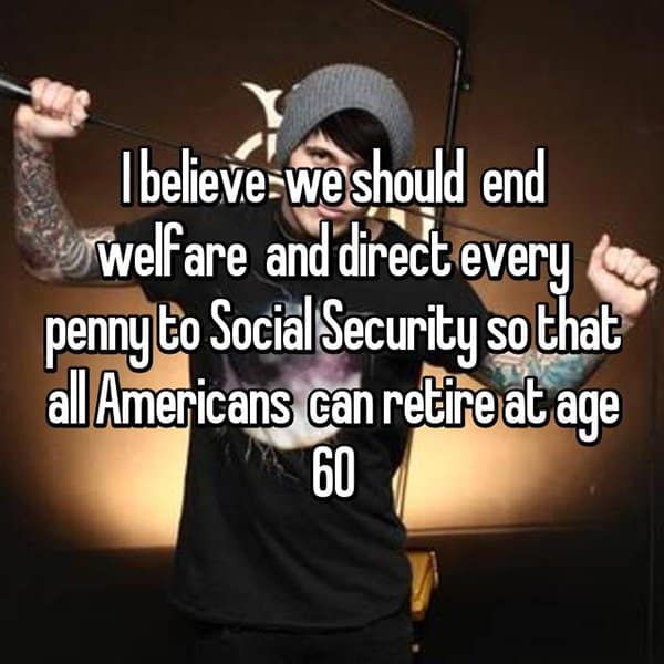 End To The Welfare System retire at 60