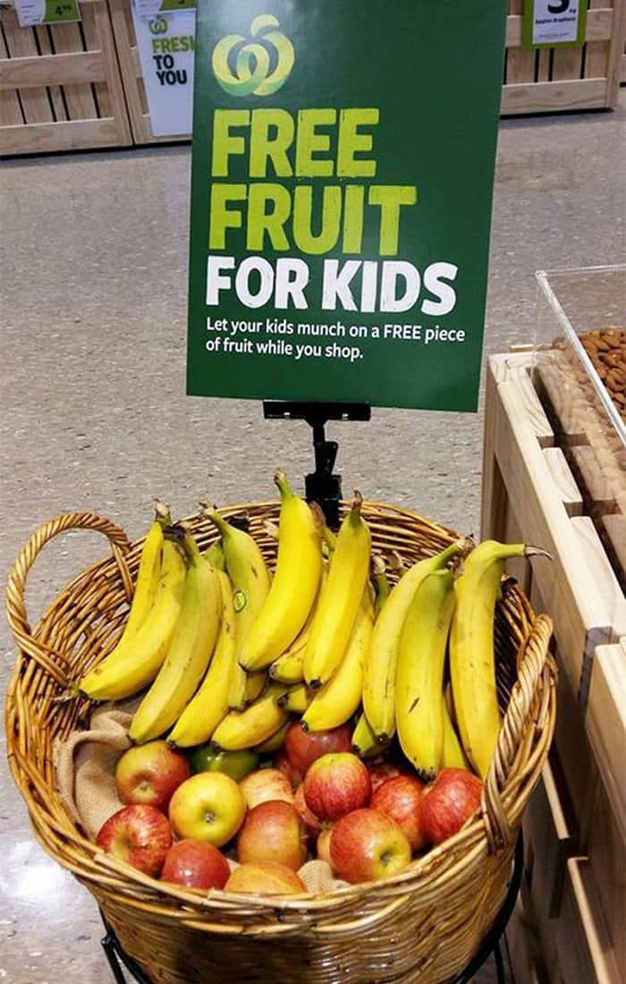 Genius Stores free fruit for kids