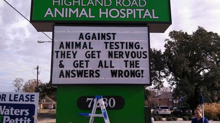 Genius Vet Signs against animal testing