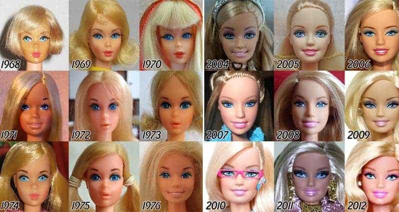 Incredible Evolution Of Barbie Over 56 Years