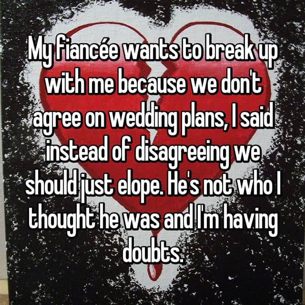 Last Minute Wedding Doubts break up
