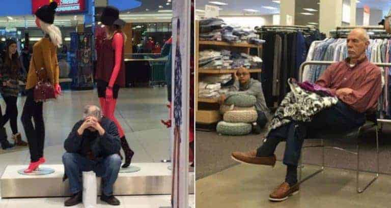 Men Waiting For Their Partners In Stores