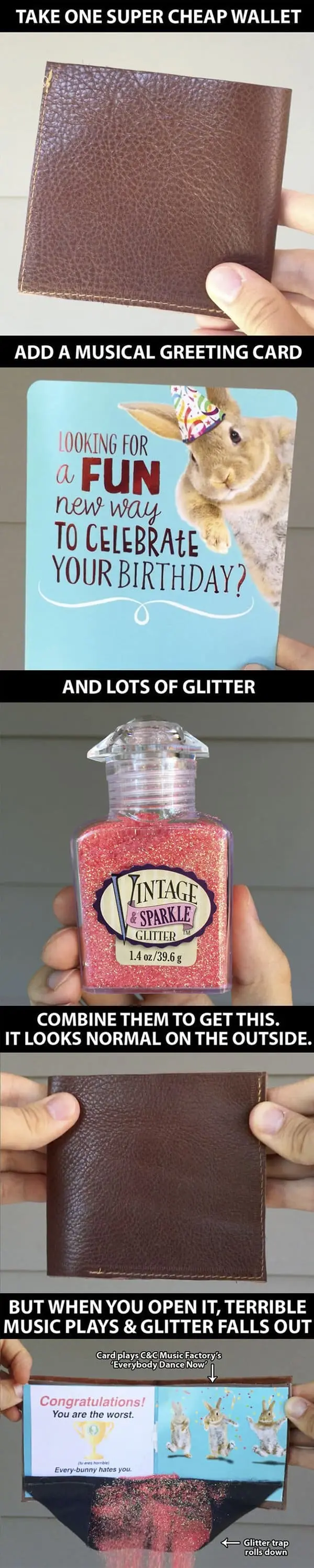 People That Took Trolling To The Next Level glitter wallet trap