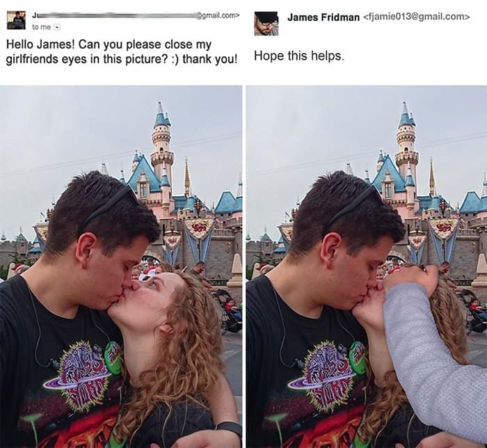 Photoshop Help james fridman close girlfriends eyes