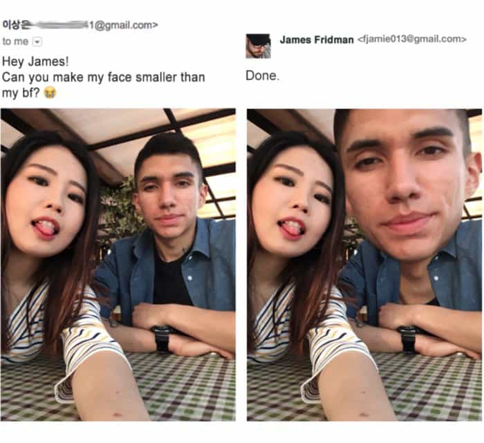 Photoshop Help james fridman head smaller