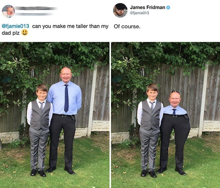 Photoshop Help james fridman taller than my dad