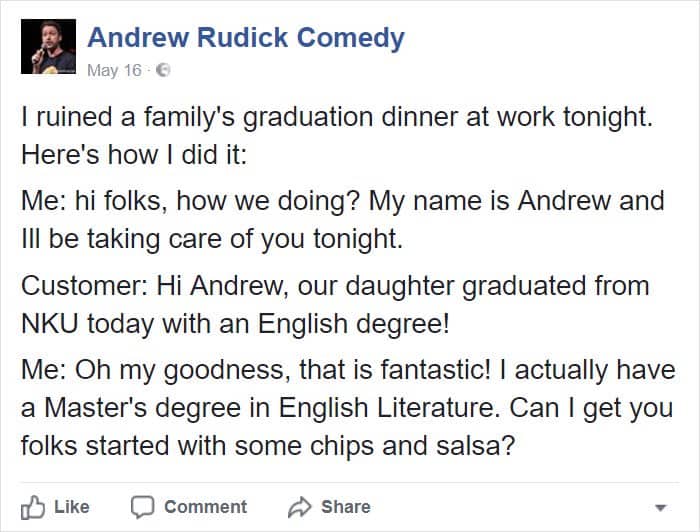 Posts About College ruined graduation dinner