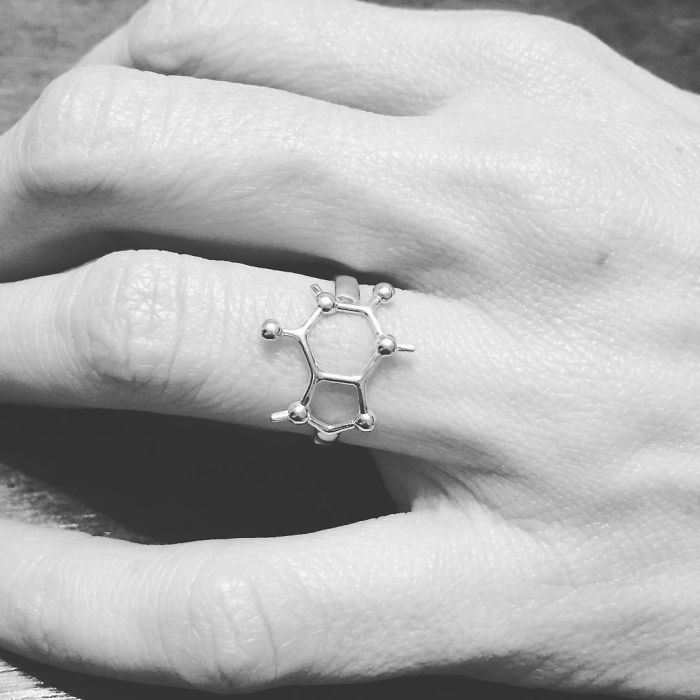 Science Inspired Jewelry Pieces caffeine ring