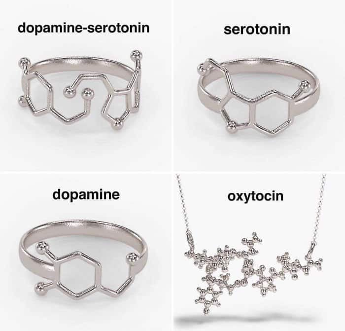 Science Inspired Jewelry Pieces dopamine serotonin