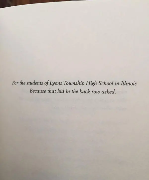 The Best Book Dedications lyons township school