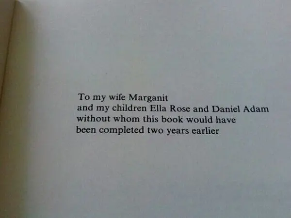 The Best Book Dedications to my wife marganit