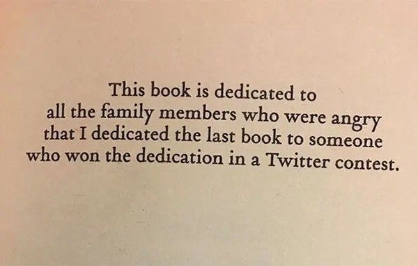 The Best Book Dedications twitter competition