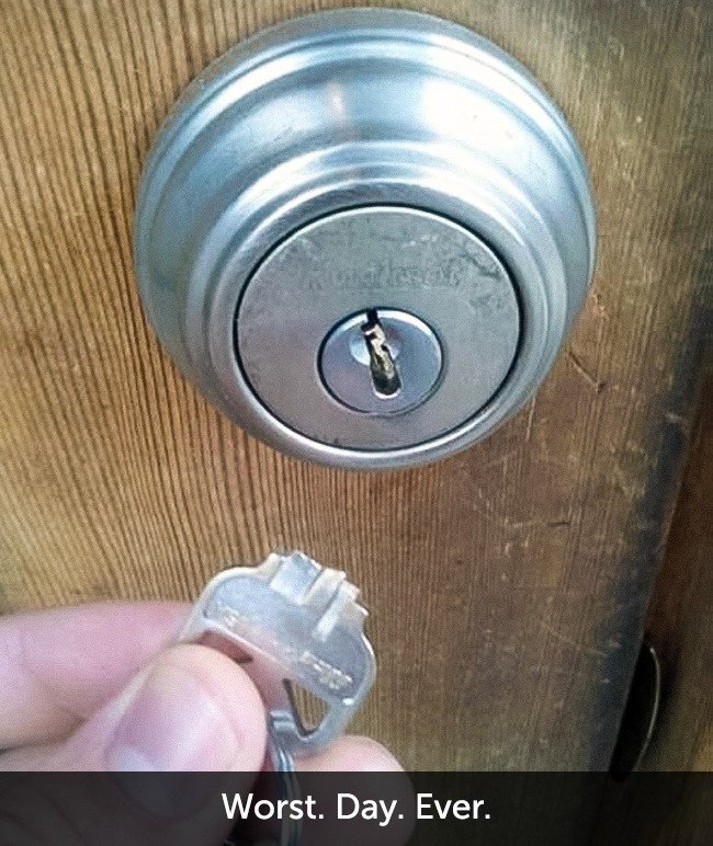 Times When People Had A Very Bad Day key broken in door