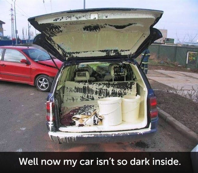 Times When People Had A Very Bad Day paint mess in car