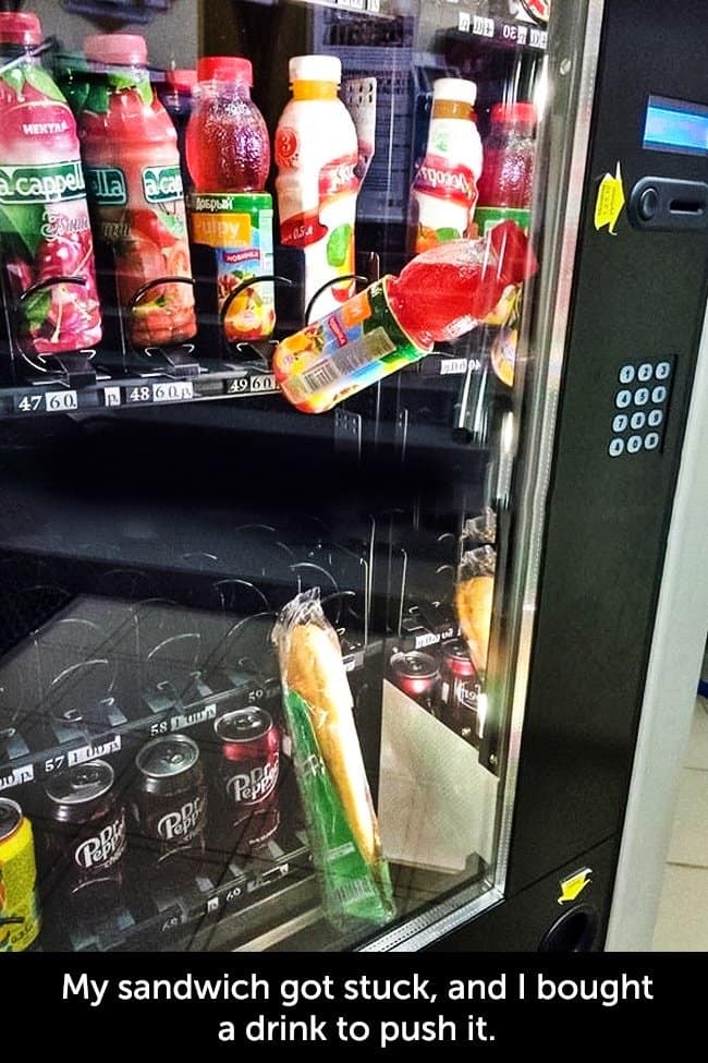 Times When People Had A Very Bad Day vending machine fail