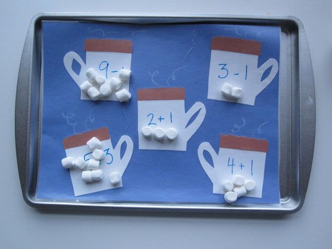 Ways To Keep Your Kids Entertained math marshmallows