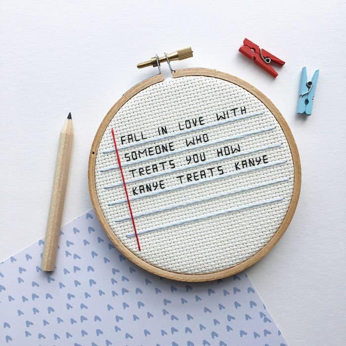 Amusing Cross Stitches kanye treats kanye