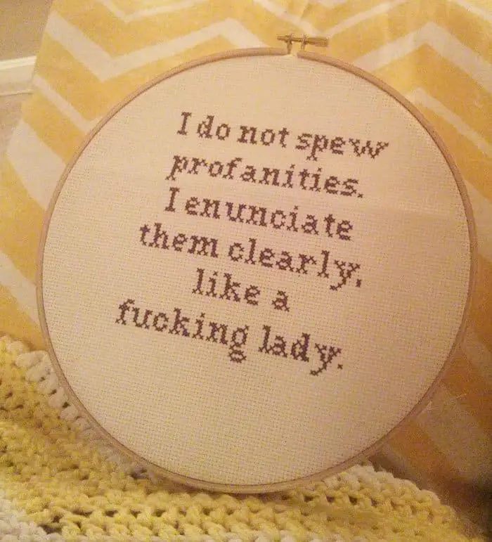 Amusing Cross Stitches spew profanities