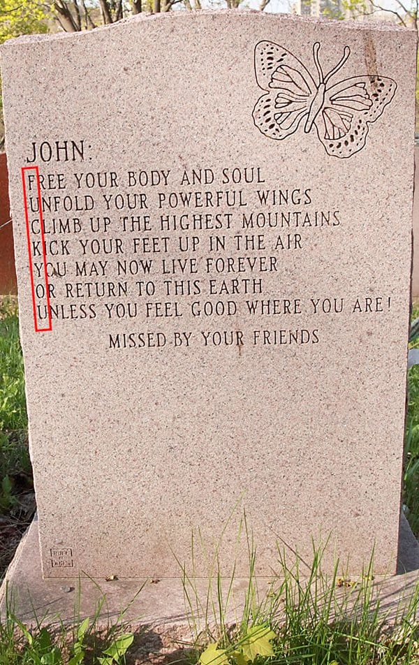 Brilliant Tombstones hidden message