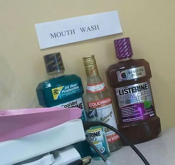 Dentists With An Awesome Sense Of Humor vodka mouthwash