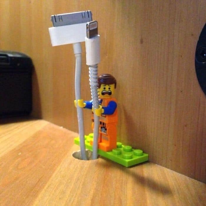 Genius Life Hacks lego cable holder