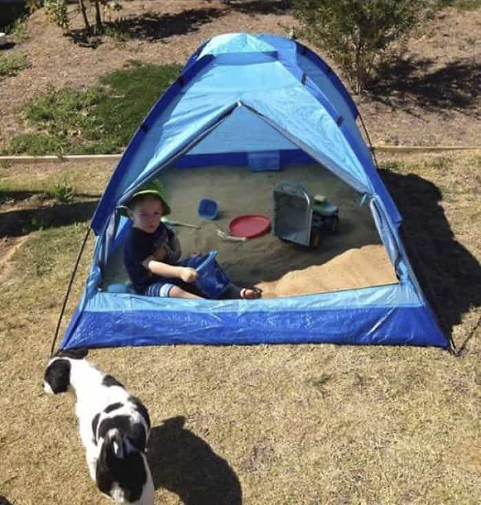 Genius Life Hacks tent sandpit