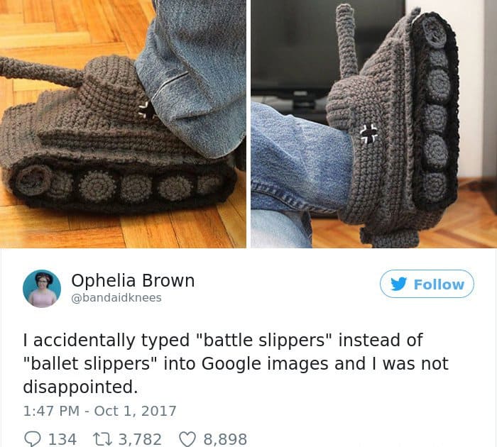 Googled The Wrong Thing battle slippers