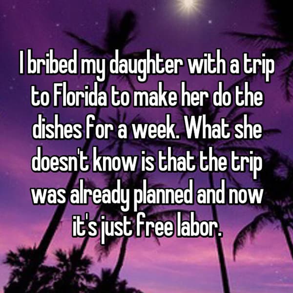 Parents Confess The Bribes They Use trip to florida