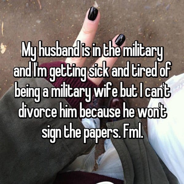 People Reveal Why They Want To Divorce military wife