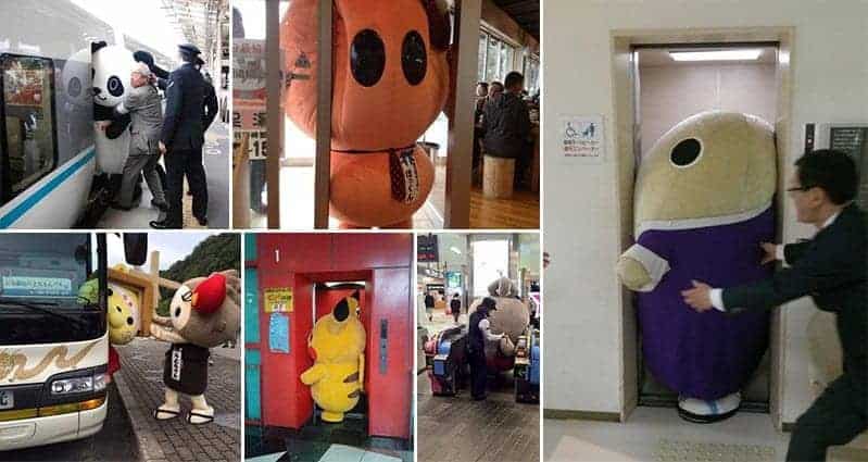 Photos Of Japanese Mascots Getting Stuck